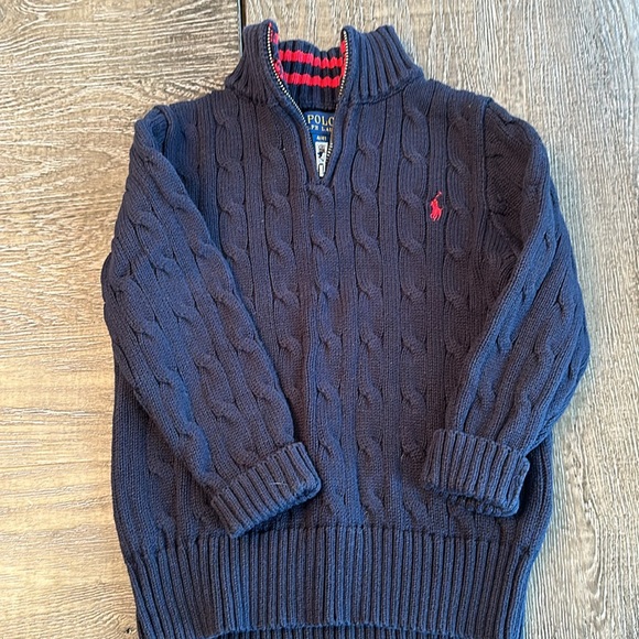 Navy Polo sweater, 4T. - Picture 3 of 4